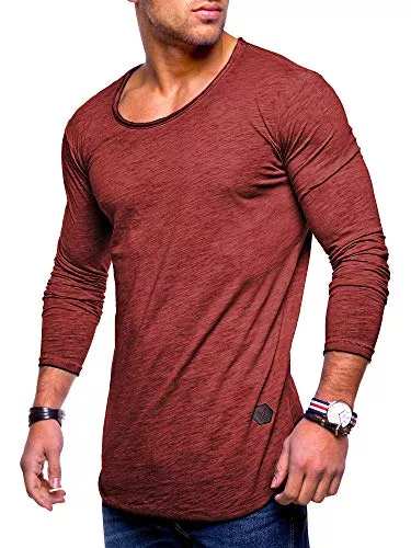 Rello & Reese Langarmshirts Rello & Reese Herren Oversize Longsleeve Crew Neck Sweatshirt T-Shirt MT-7315