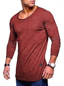 Rello & Reese Langarmshirts Rello & Reese Herren Oversize Longsleeve Crew Neck Sweatshirt T-Shirt MT-7315