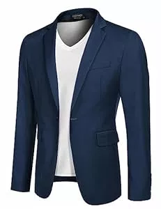 COOFANDY Blazer COOFANDY Herren Sportlich Freizeit Blazer Business Sakko Anzugjacke 1 Knöpfe Einfarbig Regular Fit