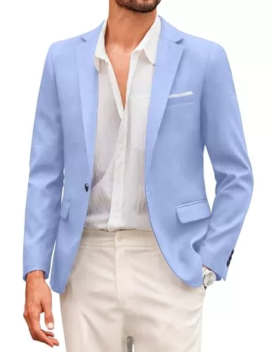 COOFANDY Blazer COOFANDY Herren Sakko Sportlich Modern Freizeit Blazer Jackett 1 Knopf Business Anzugjacke Regular Fit