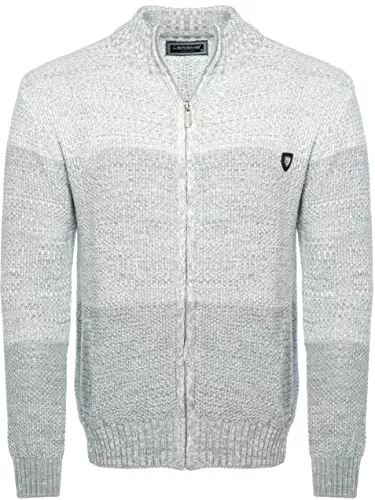 Carisma Strickjacken Carisma Herren Strickjacke für Winter und Übergang ? Angenehme Männer Freizeit-Jacke mit Farbverlauf ? Herren Zipper mit Seitentasche 7778