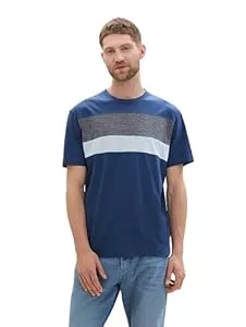 TOM TAILOR T-Shirts TOM TAILOR Herren Basic T-Shirt mit Colorblock Cutlines