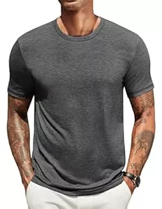 COOFANDY T-Shirts COOFANDY T Shirt Herren Kurzarm Sommer Tshirt Rundhals T-Shirt Unterhemd Einfarbig Basic Tshirt für Männer