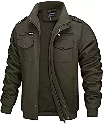 TACVASEN Jacken TACVASEN Herren Übergangsjacke Cargojacke Winter Militär Stehkragen Bomberjacke Leichte Feldjacke Outdoor Blouson Multi Taschen