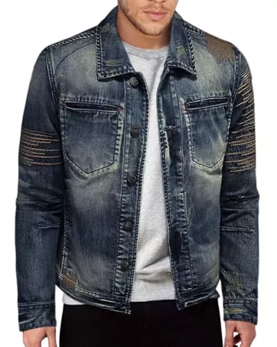 Oanviso Jacken Oanviso Jeansjacke Herren Denim Jacket Outerwear Jeans Übergangsjacke Motorrad Jacken Slim Fit Vintage Stretch Jeans Freizeitjacke Jeansmantel Männer Jeansjacke Outdoor