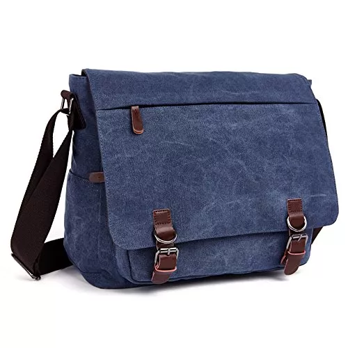 LOSMILE Taschen & Rucksäcke LOSMILE Umhängetasche Herren Schultertasche 16 Zoll Kuriertasche Canvas Laptop Tasche Messenger Bag für Arbeit und Schule.