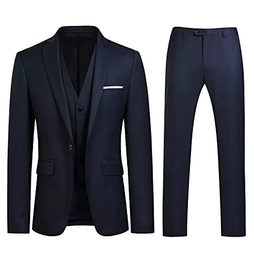Allthemen Kostüme Allthemen Anzug Herren Slim Fit 3 Teilig Anzüge Modern Herrenanzug 3-Teilig Sakko Hose Weste für Business Hochzeit