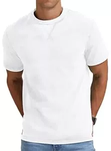 NITAGUT T-Shirts NITAGUT T-Shirts for Herren Baumwolle Rundhals Kurzarm Shirt Vintage Casual Slim Fit Sommer Tee Shirts