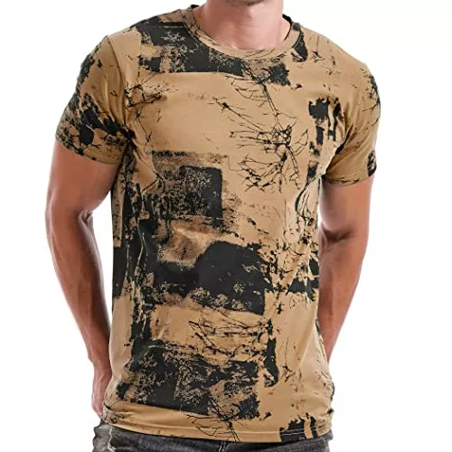 RONOMO T-Shirts RONOMO Herren Mode Krawatte Dye T-Shirt Casual Print T-Shirt Graffiti T-Shirt