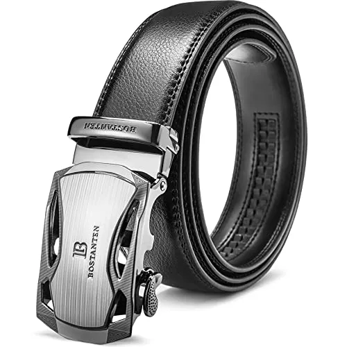 BOSTANTEN Gürtel BOSTANTEN Ledergürtel Herren Leder Gürtel mit Automatik SchnalleJeans Belt Schwarz
