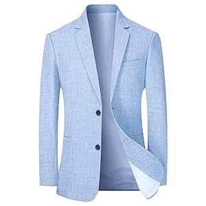 EWFAS Blazer Herrensakko Sommer Sakko Herren Leinen Leicht Sportlich Sportsakko Blazer Große Größen Sakkos Business Anzug Jacken Sport Mantel Stilvolle Alltagsanzüge Anzugjacke Leichte Anzugjacke Freizeitjacke