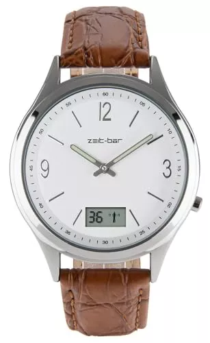 Zeit-Bar Uhren Zeit-Bar Funk-Armbanduhr Herren, mit Datums- und Sekundenanzeige