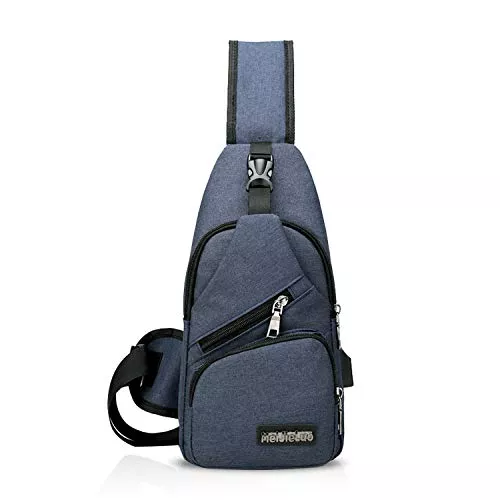 FANDARE Taschen & Rucksäcke FANDARE Unisex Schultertasche Herren Damen Brusttasche Sling Bag Rucksack mit USB Umhängetasche Sporttasche für Wandern,Abenteuer,Sport, Reisen und Joggen