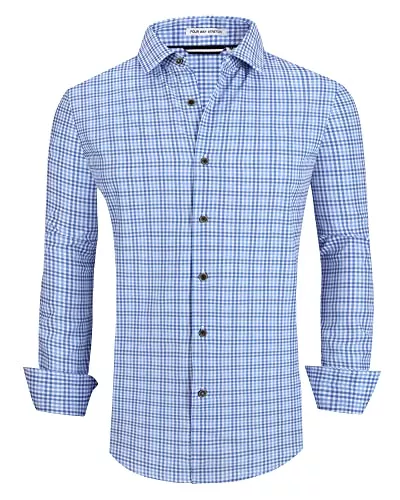 Alex Vando Hemden Alex Vando Mens Button Down Shirts Wrinkle Free 4-Way Stretch Print Business Casual Shirt