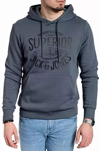 JACK & JONES Kapuzenpullover JACK & JONES Herren Hoodie Pullover mit Kapuze Sweatshirt Kapuzenpullover für Männer aus Baumwolle mit Logo/Auswahl an Designs und Farben