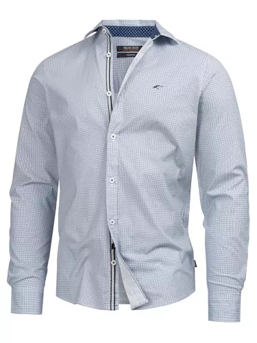 Indicode Hemden Indicode Herren INSamwell Hemd Gemustert aus 98% Baumwolle | Herrenhemd für Männer