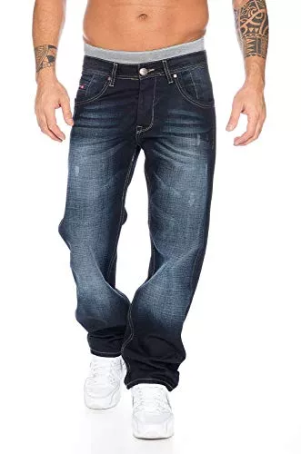 Rock Creek Jeans Rock Creek Herren Jeans Hose Denim Blau Straight-Cut Gerades Bein RC-2091