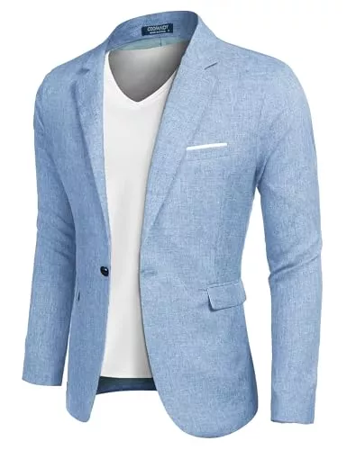 COOFANDY Blazer COOFANDY Herren Freizeit Sakko Sportlich Regular Fit Blazer Business Anzugjacke EIN Knopf