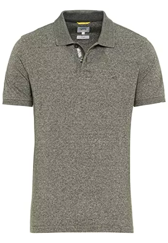 camel active Poloshirts camel active Herren Kurzarm Poloshirt Regular Fit aus nachhaltigem Baumwollmix in Blau, Dunkelgrau, Grau und Grün