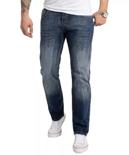 Rock Creek Jeans Rock Creek Herren Jeans Hose Denim Stretch Regular Fit Jeanshose Stonewashed W29-W44