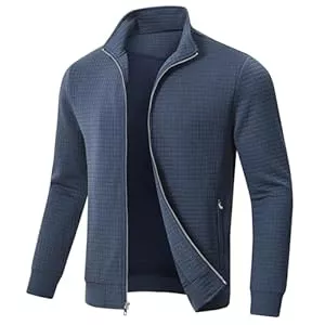 Huayuzh Jacken Huayuzh Jacke Herren übergangsjacke Winter Karierten Jacquard Alltag Freizeit Leicht Jacken mit Reißverschlusstasche