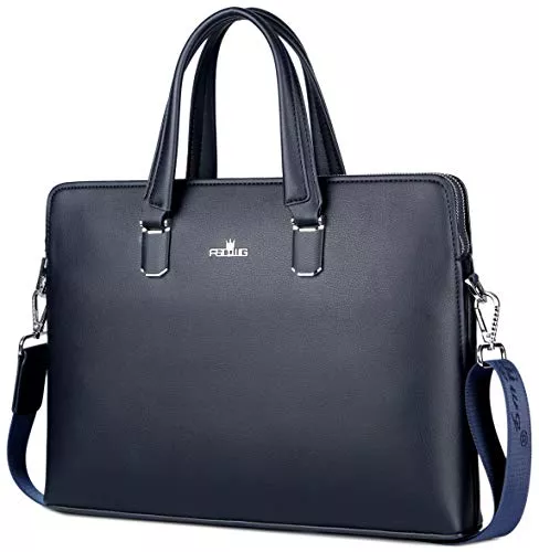 FSD.WG Taschen & Rucksäcke FSD.WG Herren Business Tasche,Wasserdichte Leder Aktentasche,Schulter Laptop Business Tasche für Business,Schule,Reisen,Abnehmbar…