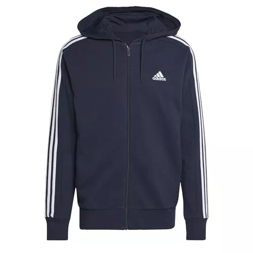 adidas Kapuzenpullover Adidas Herren Essentials French Terry 3-Stripes Full-Zip Hoodie Hooded Track Top (1er Pack)