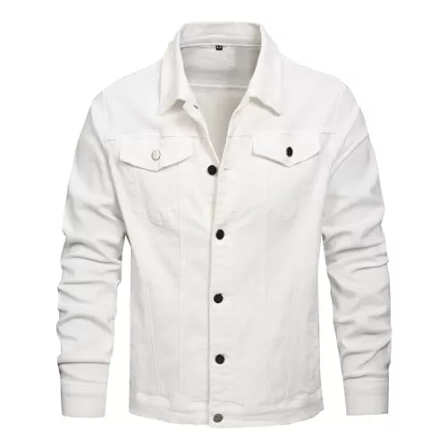 QIMYUM Jacken QIMYUM Jeansjacke für Herren, schmale Jeansjacke im Used-Look