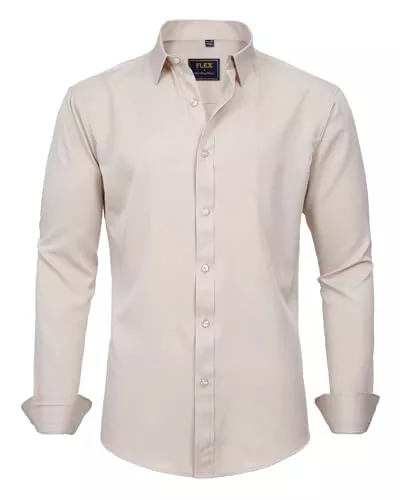 J.VER Hemden J.VER Herren Hemd Unifarben Stretch Langarm männer Hemden Regular fit Herrenhemden Freizeithemden Bügelleichtes Businesshemd Anzug Hemd