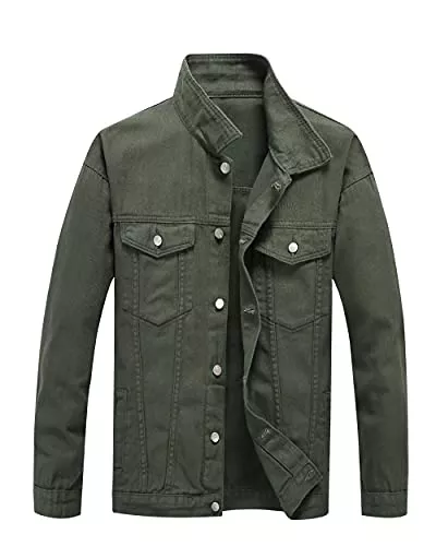 PRIJOUHE Jacken PRIJOUHE Herren Jeansjacke Casual Loose Fit Button Down Denim Trucker Jacke Mantel mit mehreren Farben