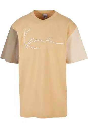 Karl Kani T-Shirts Karl Kani Herren KM221-001-1 Signature Block Tee Sand/Military Green/Light Sand