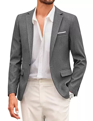 COOFANDY Blazer COOFANDY Herren Sakko Sportlich Modern Freizeit Blazer Jackett 1 Knopf Business Anzugjacke Regular Fit