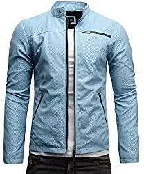 Crone Jacken Crone Vego Men’s Eco Leather Jacket, Clean Design, Light Slim Fit, Basic Jacket, Vegan
