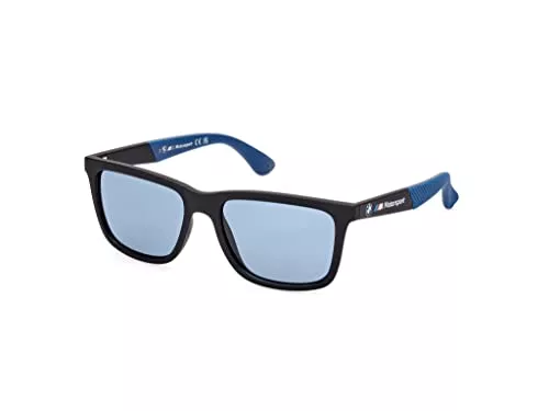 BMW MOTORSPORT Sonnenbrillen & Zubehör BMW M Motorsport BS0031 Herren-Sonnenbrille, Leichte Freizeit-Sonnenbrille, Rechteckiges Brillenglas, Blau Polarisiertes Glas, Mattschwarz