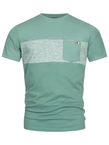 Indicode T-Shirts Indicode Herren INSprings T-Shirt mit Rundhalsausschnitt und Brusttasche | Herrenshirt Sommershirt