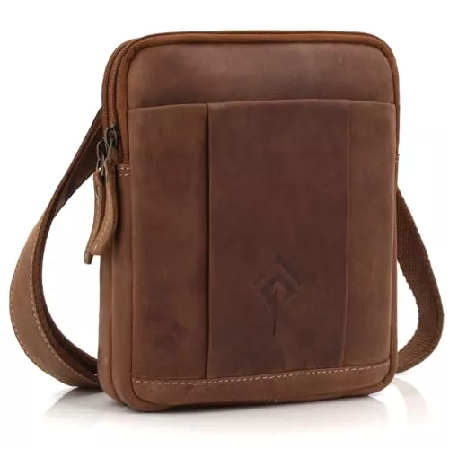 ekavale Taschen & Rucksäcke ekavale Umhängetasche Herren aus Leder - Stylische Schultertasche Herren Vintage - Messenger-Bag für Männer, für Alltag, Arbeit Robuste kleine Herrentasche