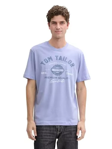 TOM TAILOR T-Shirts TOM TAILOR Herren T-Shirt mit Logo-Print aus Baumwolle