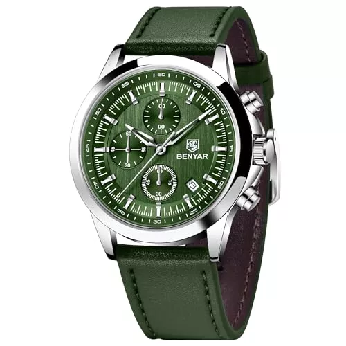 PAGRNE DESIGN Uhren BENYAR Herrenuhr Analog Quarz Chronograph Herren 50M Wasserdicht Leuchtende Datum Lässig Klassische Elegantes Uhren Herren