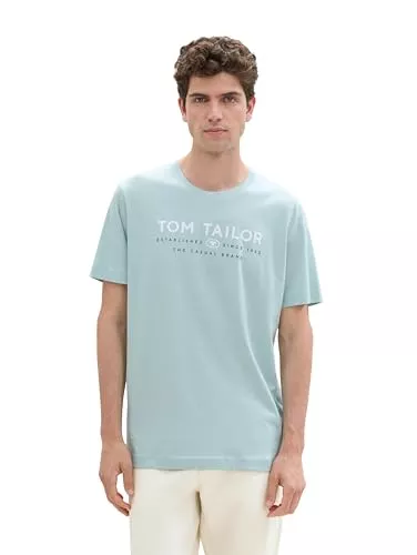 TOM TAILOR T-Shirts TOM TAILOR Herren Basic T-Shirt mit Logo-Print
