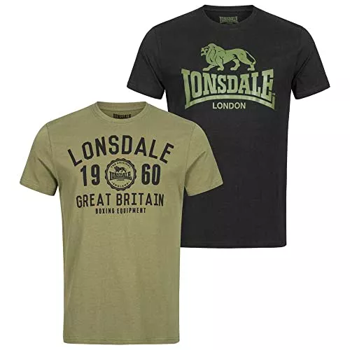 Lonsdale T-Shirts Lonsdale Herren Bangor Doppelpack T-Shirt