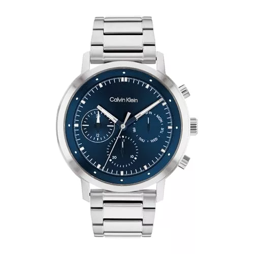 Calvin Klein Uhren Calvin Klein Multi Zifferblatt Quarz Uhr für Herren mit Schwarzes Edelstahlarmband