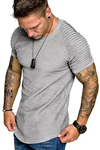 COOFANDY T-Shirts COOFANDY Herren Rundhals T-Shirt Sport Funktionsshirt Kurzarm Raglan Shirt Muscleshirt Gym Fitness Training Shirts Basic Tee