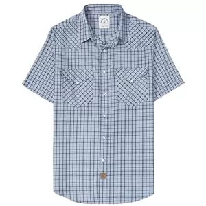 Dubinik Hemden Dubinik® Bambusfaser Kurzarmhemd Herren Freizeithemden Für Herren Druckknöpfe Cowboy Vintage Western Comfort Kariert Hemd