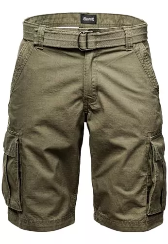 REPUBLIX Shorts REPUBLIX Herren Cargoshorts inkl. Gürtel Männer Kurze Bermuda Hose Regular Fit REPGUR7027