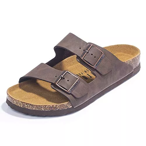 FITORY Sandalen & Slides FITORY Herren-Sandalen mit Fußgewölbeunterstützung, Pantoletten mit verstellbaren Schnallenriemen und Kork-Fußbett für den Sommer, Größe 40–47