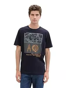 TOM TAILOR T-Shirts TOM TAILOR Herren T-Shirt mit Print aus Baumwolle