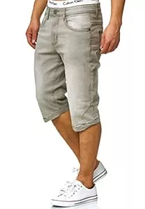 Indicode Shorts Indicode Herren Jaspar Jeans Shorts mit 5 Taschen | Herrenshorts Used Look für Männer