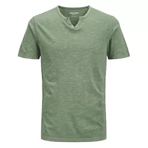 JACK & JONES T-Shirts JACK & JONES Herren Basic T-Shirt V-Ausschnitt Kurzarm Jersey Baumwolle Shirt mit Knöpfen JJESPLIT