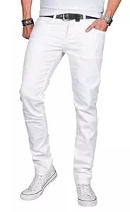 ALESSANDRO SALVARINI Hosen ALESSANDRO SALVARINI Herren Slim Fit Jeans Hose Denim Stretch-Jeans Jeanshose Washed