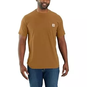 Carhartt T-Shirts Carhartt Herren Force Relaxed Fit Playera De Manga Corta De Peso Medio Con Bolsillo Force Relaxed Fit mittelschweres Kurzarm-T-Shirt mit Tasche